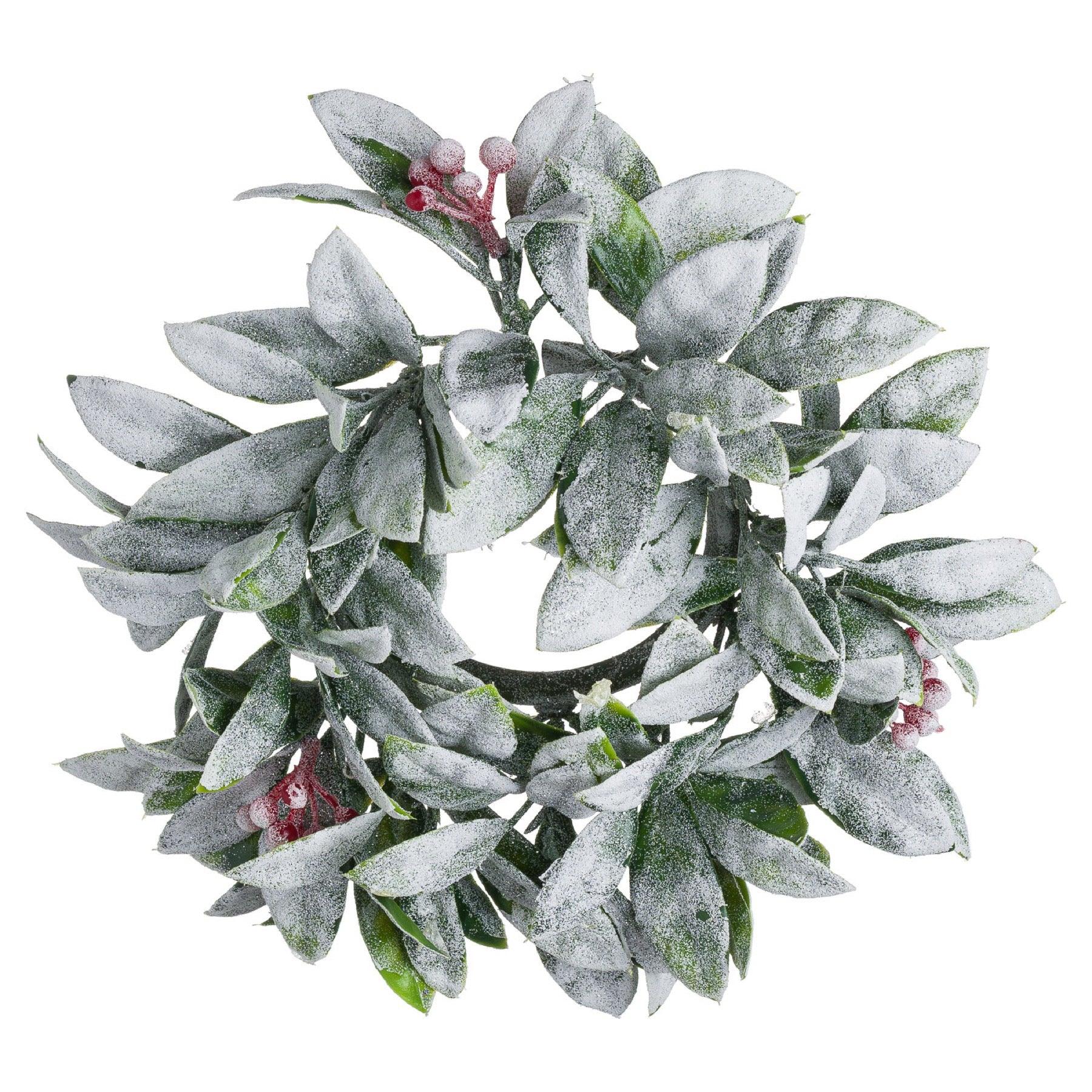 Small Frosted Candle Wreath - Eudemonia Home Goods