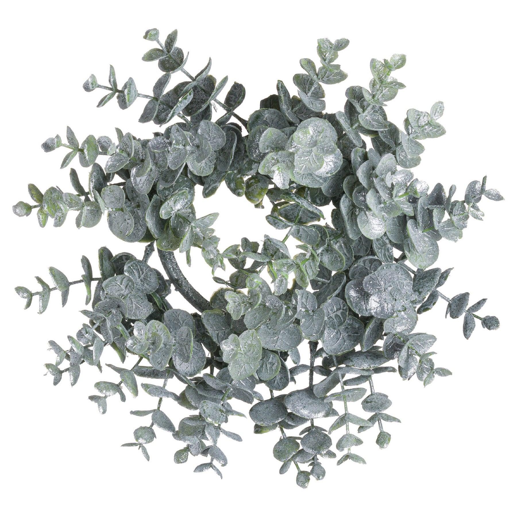 Medium Frosted Eucalyptus Candle Wreath - Eudemonia Home Goods