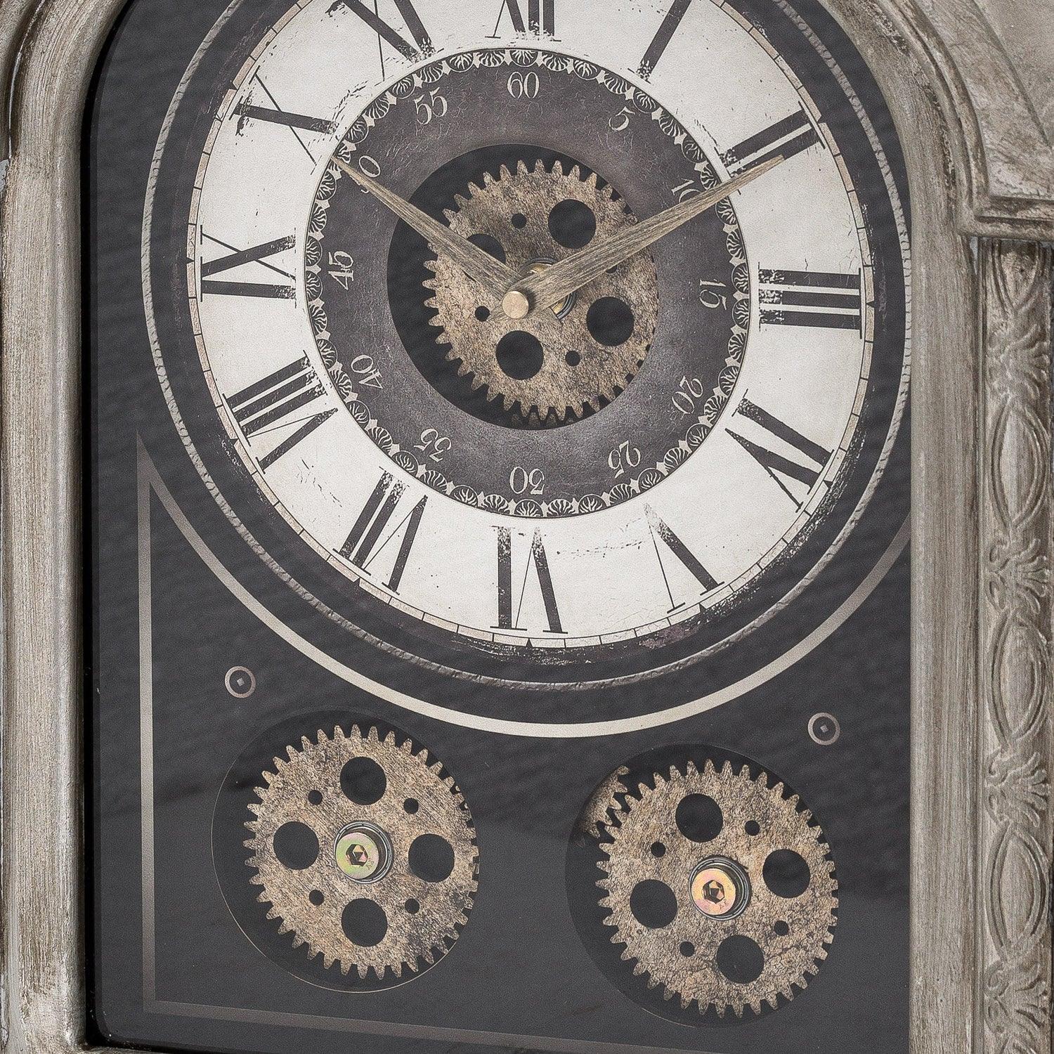 Antique Silver Mechanism Mantle Clock - Eudemonia Home Goods