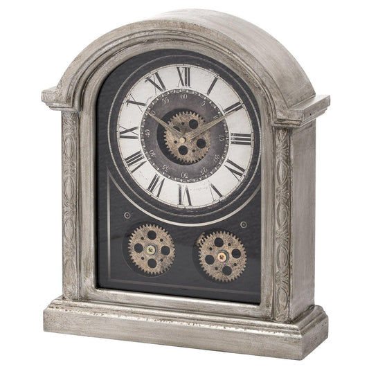 Antique Silver Mechanism Mantle Clock - Eudemonia Home Goods