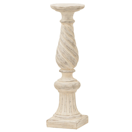 Antique Ivory Large Twisted Candle Column