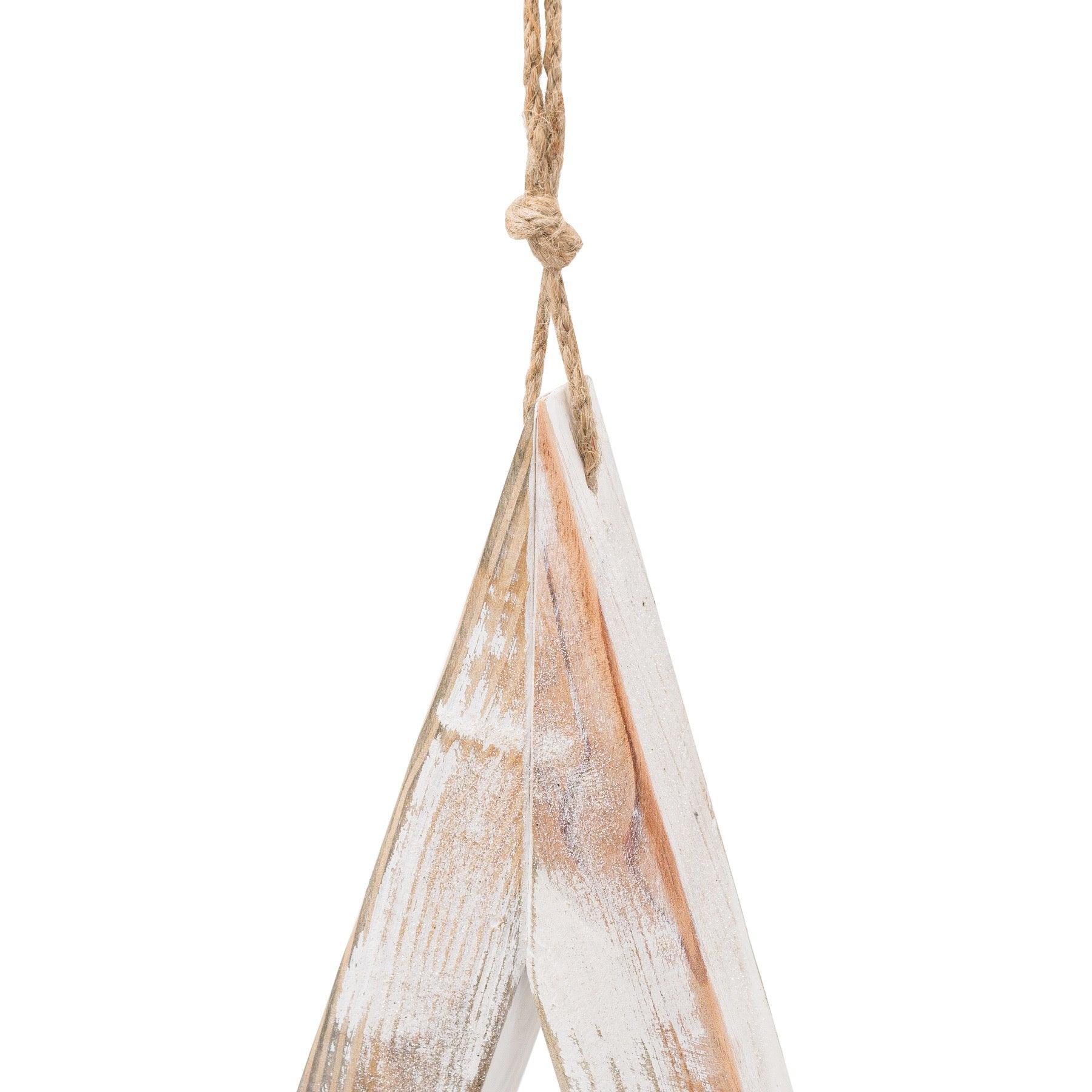 Large Antique White Wooden Sparkle Star - Eudemonia Home Goods