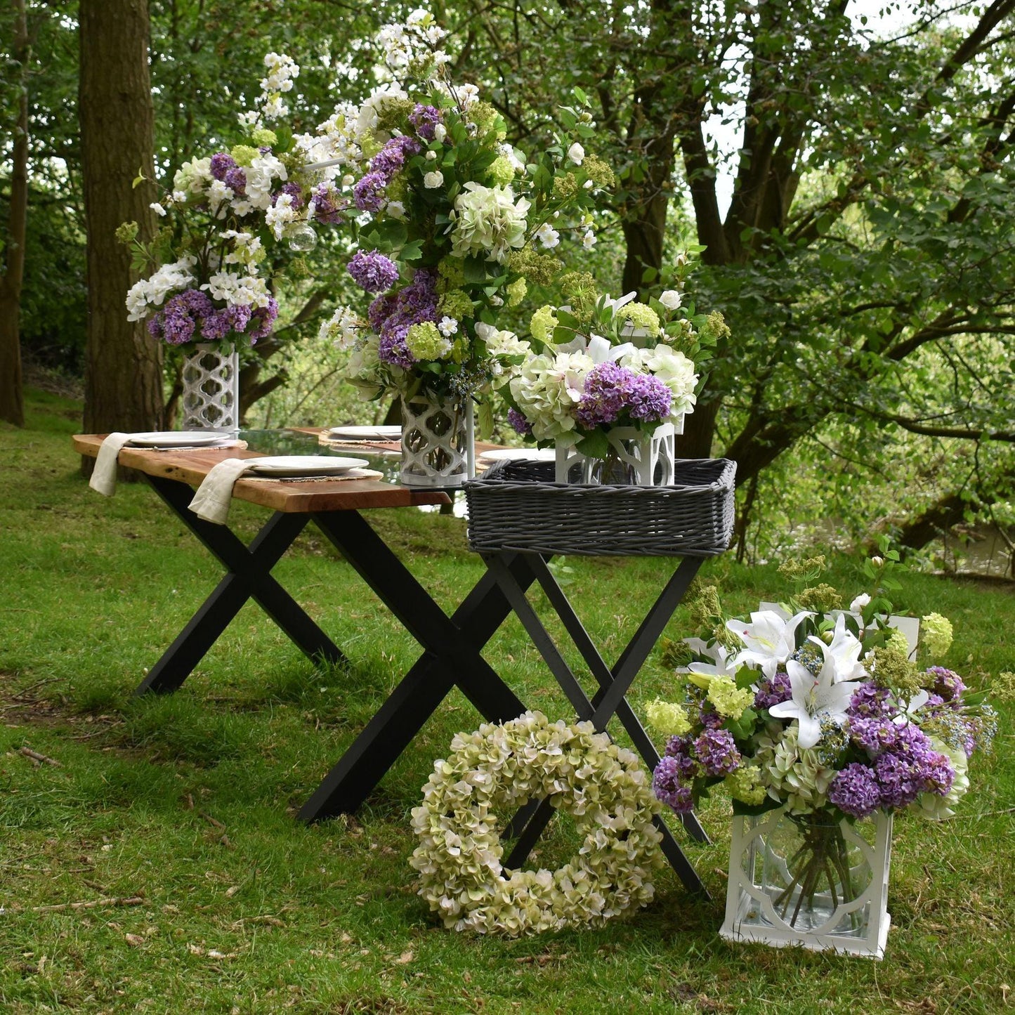 White Hydrangea Wreath - Eudemonia Home Goods