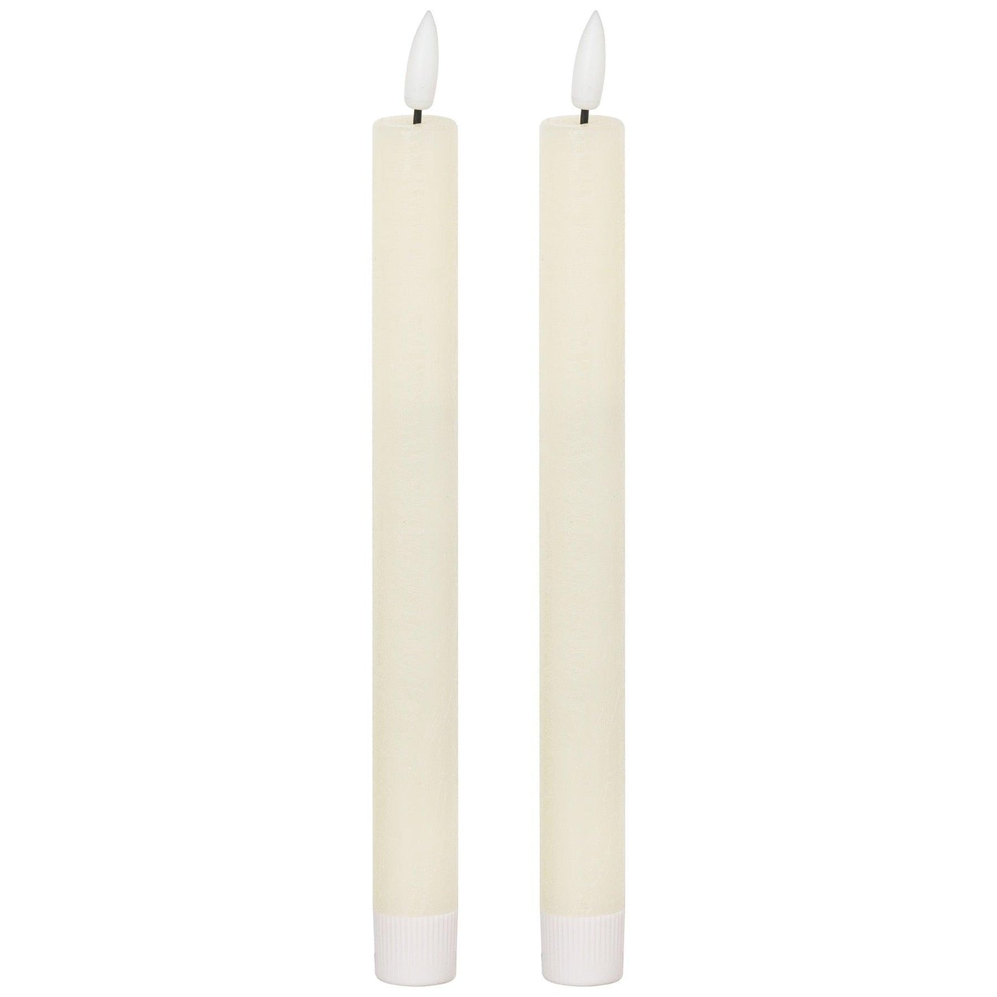 Luxe Collection Natural Glow S/ 2 Ivory LED Dinner Candles - Eudemonia Home Goods