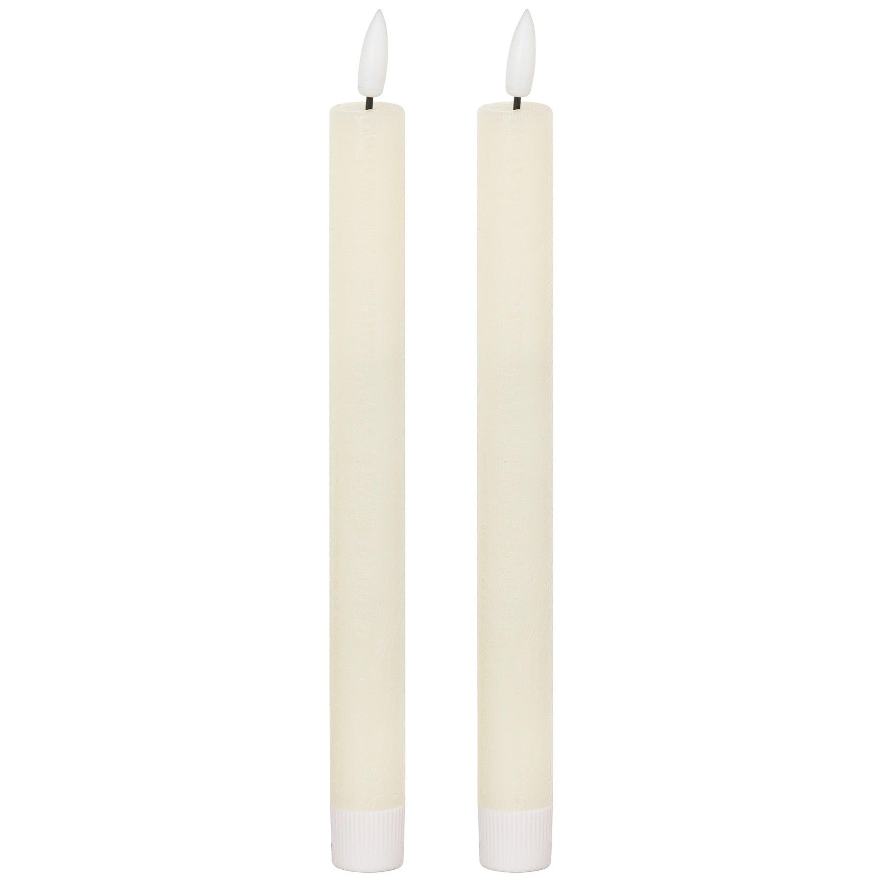 Luxe Collection Natural Glow S/ 2 Ivory LED Dinner Candles - Eudemonia Home Goods