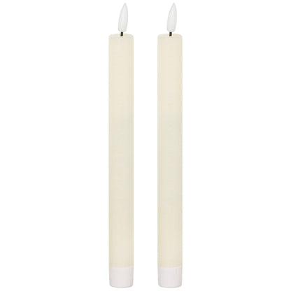 Luxe Collection Natural Glow S/ 2 Ivory LED Dinner Candles - Eudemonia Home Goods