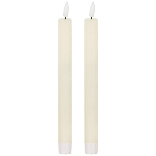 Luxe Collection Natural Glow S/ 2 Ivory LED Dinner Candles - Eudemonia Home Goods