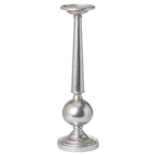 Antique Silver Medium Column Candle Stand - Eudemonia Home Goods