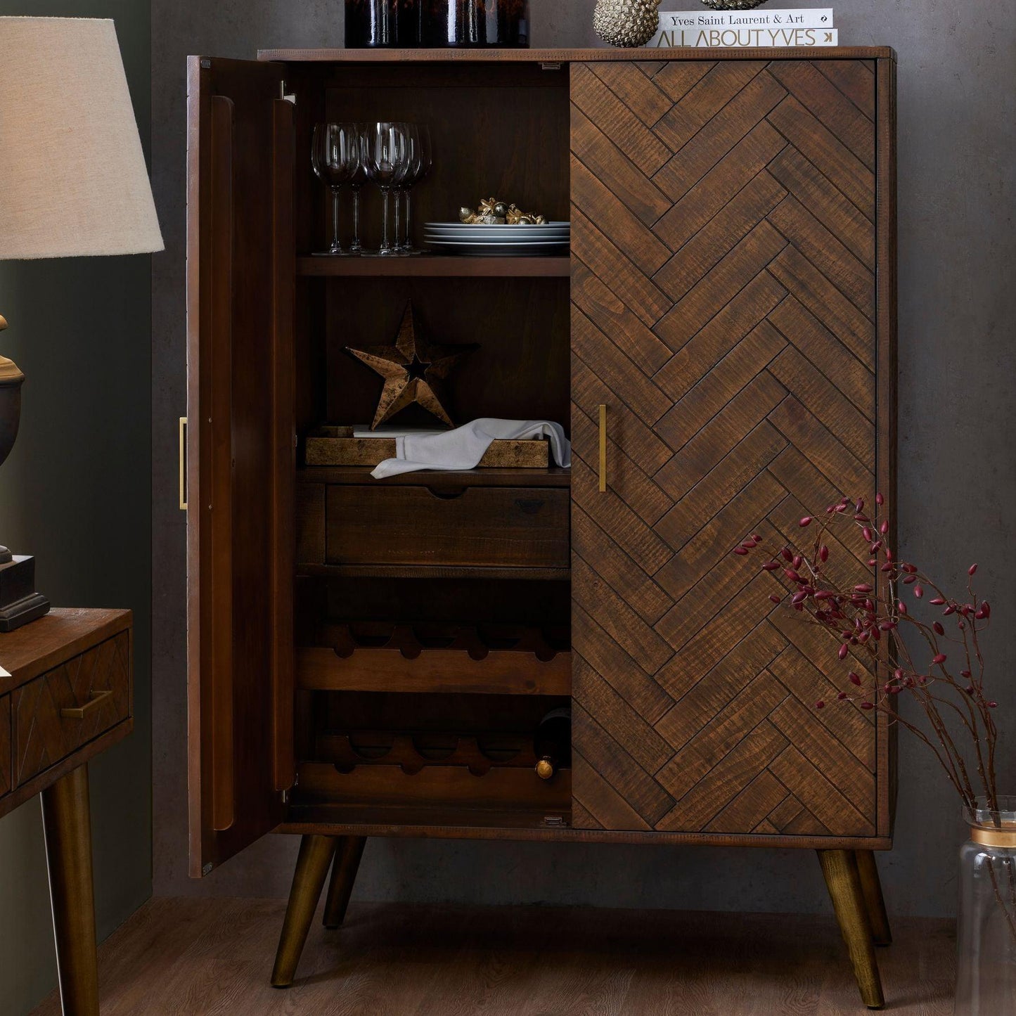 Havana Gold Drinks Cabinet - Eudemonia Home Goods