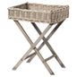 Grey Wash Wicker Basket Butler Tray - Eudemonia Home Goods