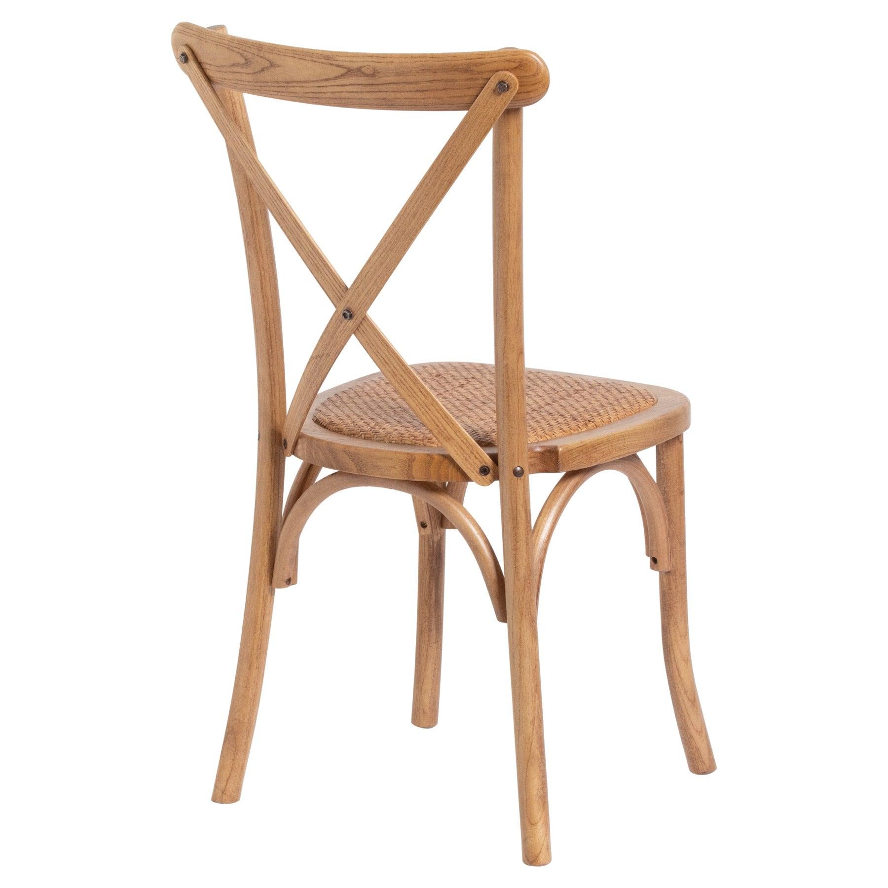 Light Oak Cross Back Dining Chair - Eudemonia Home Goods