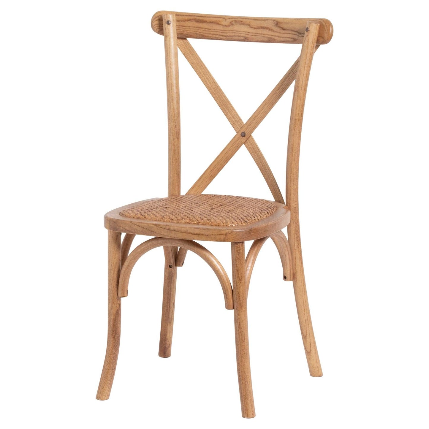 Light Oak Cross Back Dining Chair - Eudemonia Home Goods