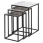 Farrah Collection Silver Nest Of Three Tables - Eudemonia Home Goods