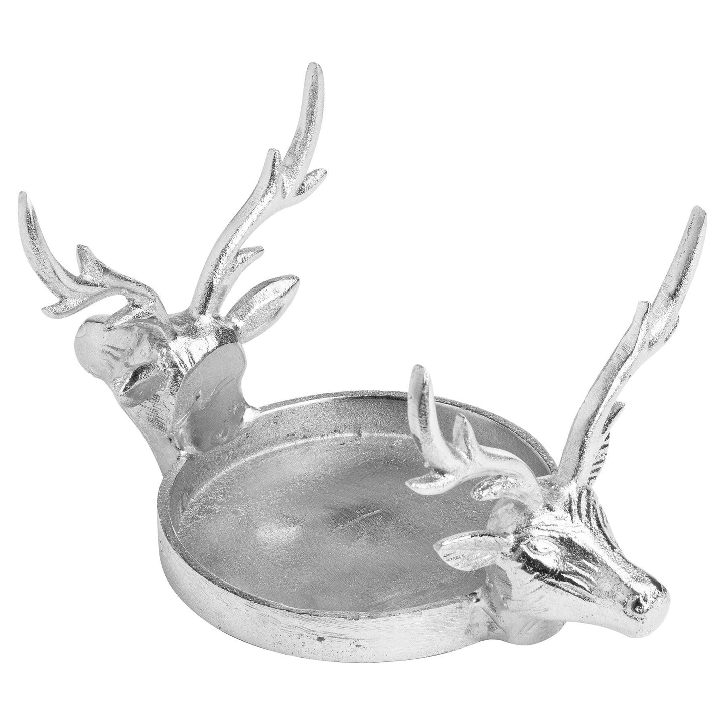 Farrah Collection Silver Large Stag Candle Holder - Eudemonia Home Goods