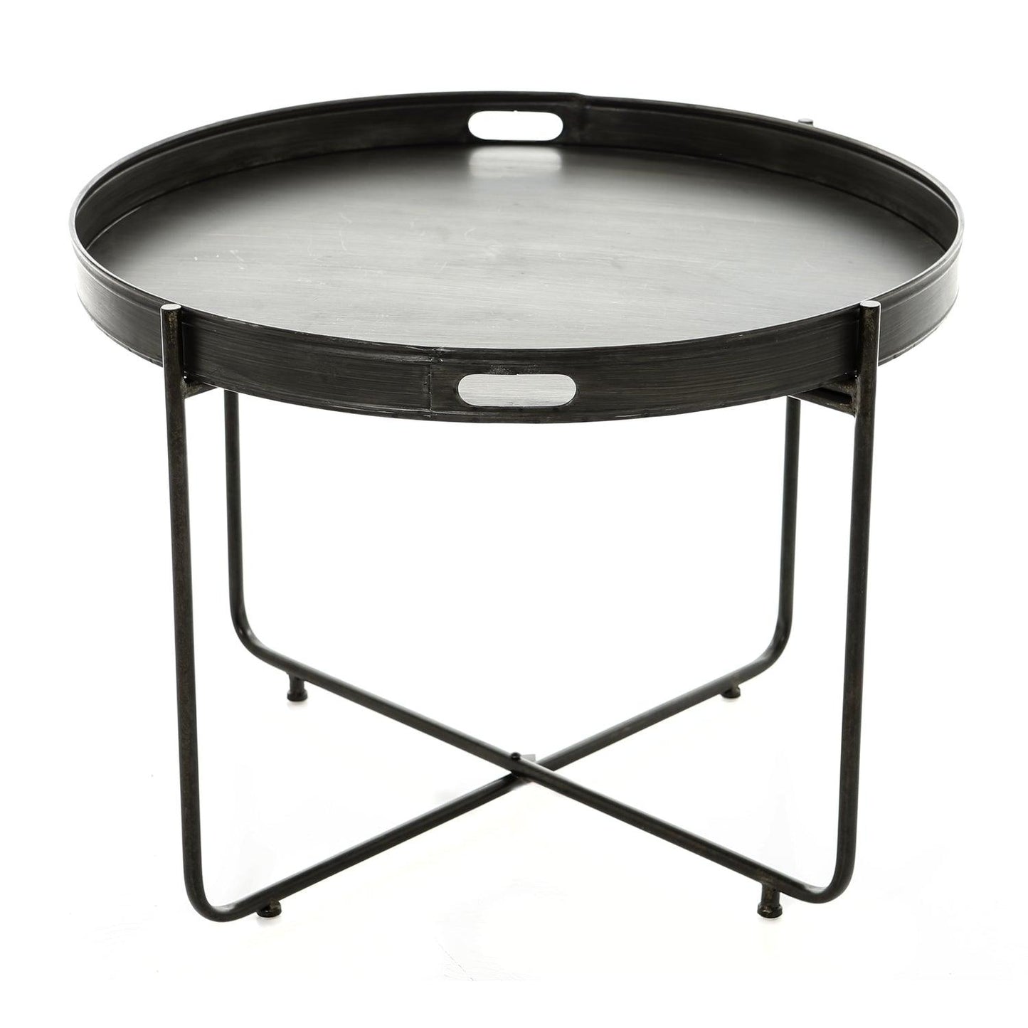 Metallic Grey Tray With Stand - Eudemonia Home Goods