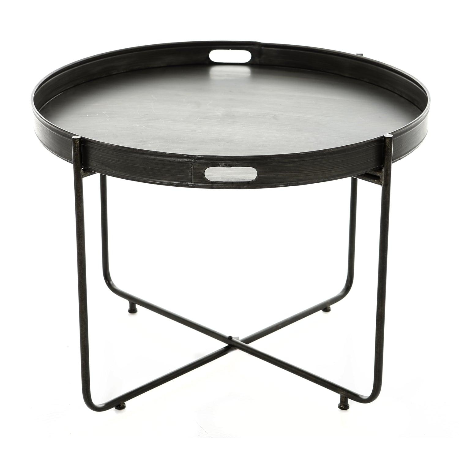 Metallic Grey Tray With Stand - Eudemonia Home Goods