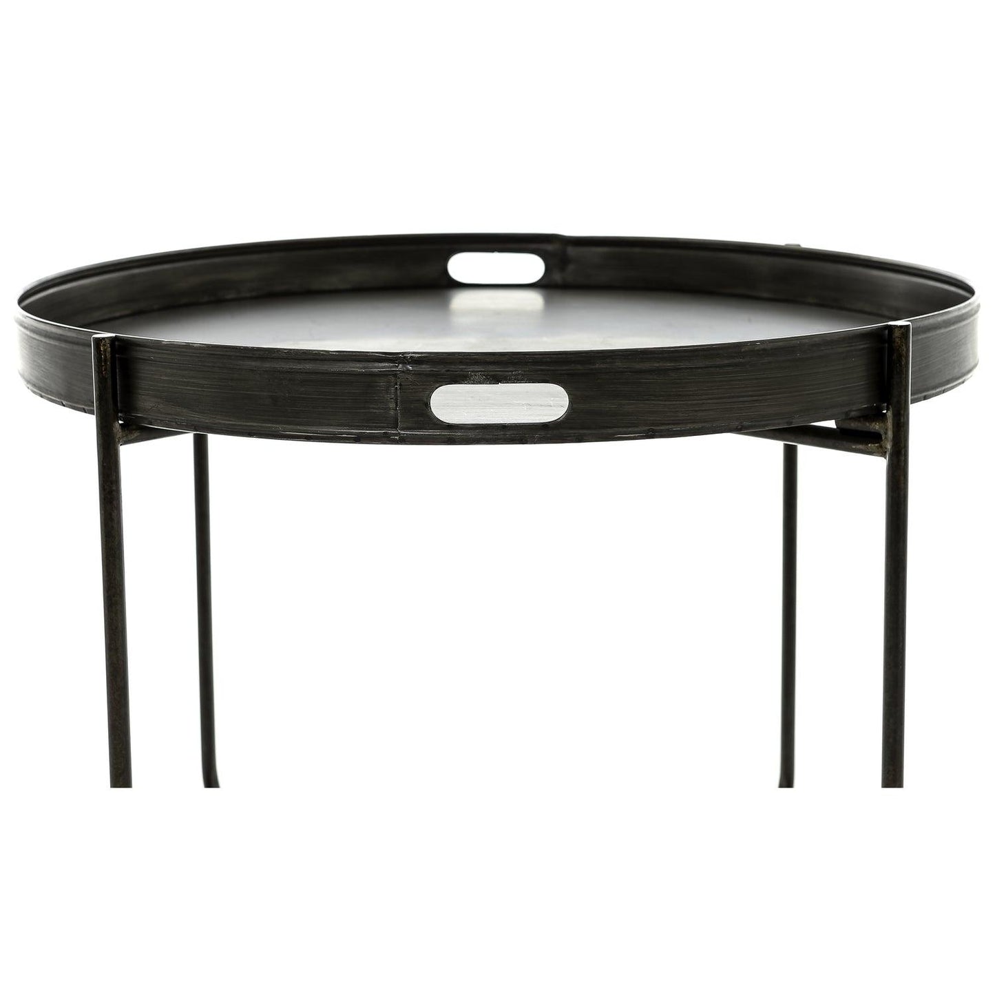 Metallic Grey Tray With Stand - Eudemonia Home Goods