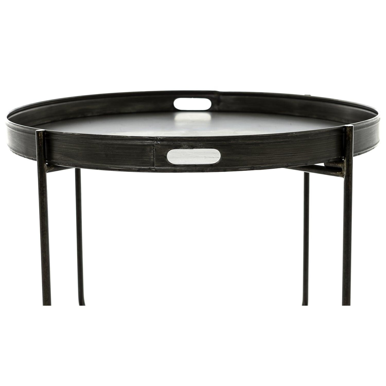 Metallic Grey Tray With Stand - Eudemonia Home Goods