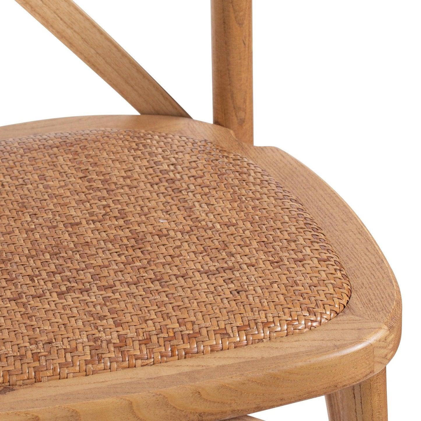 Light Oak Cross Back Bar Stool - Eudemonia Home Goods