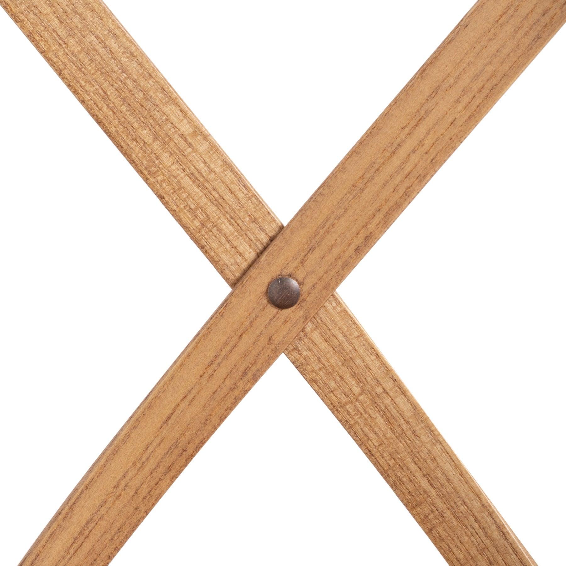 Light Oak Cross Back Bar Stool - Eudemonia Home Goods