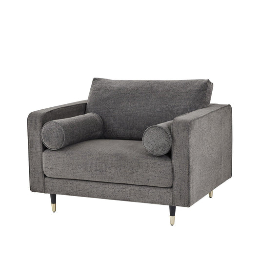 Hampton Grey Large Arm Chair - Eudemonia Home Goods