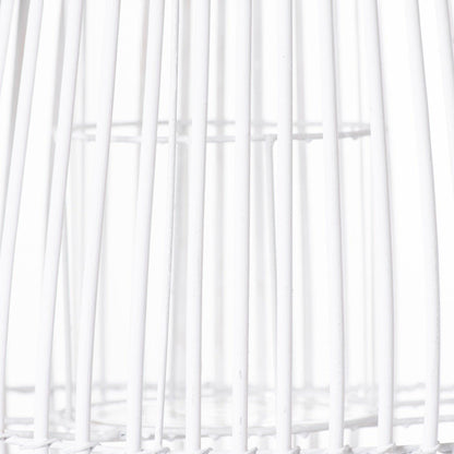 Large White Domed Lantern With Rope Detail - Eudemonia Home Goods