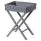 Grey Wicker Basket Butler Tray - Eudemonia Home Goods