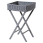 Large Grey Wicker Basket Butler Tray - Eudemonia Home Goods