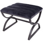 Grey And Silver Ribbed Stool - Eudemonia Home Goods