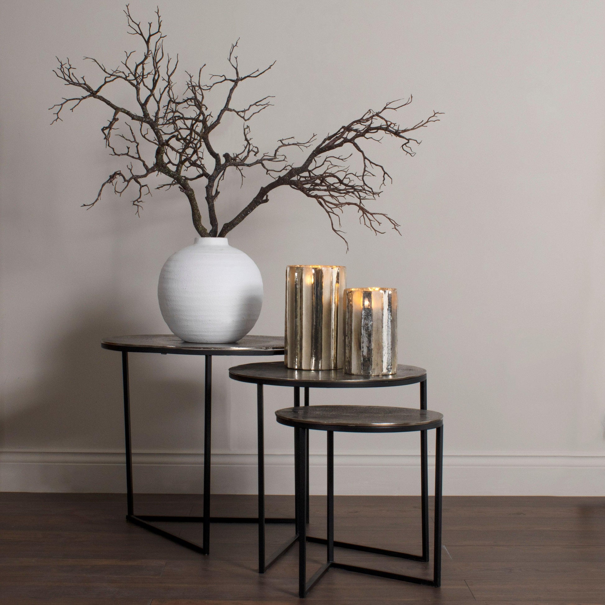 Farrah Collection Set of Three Round Tables - Eudemonia Home Goods