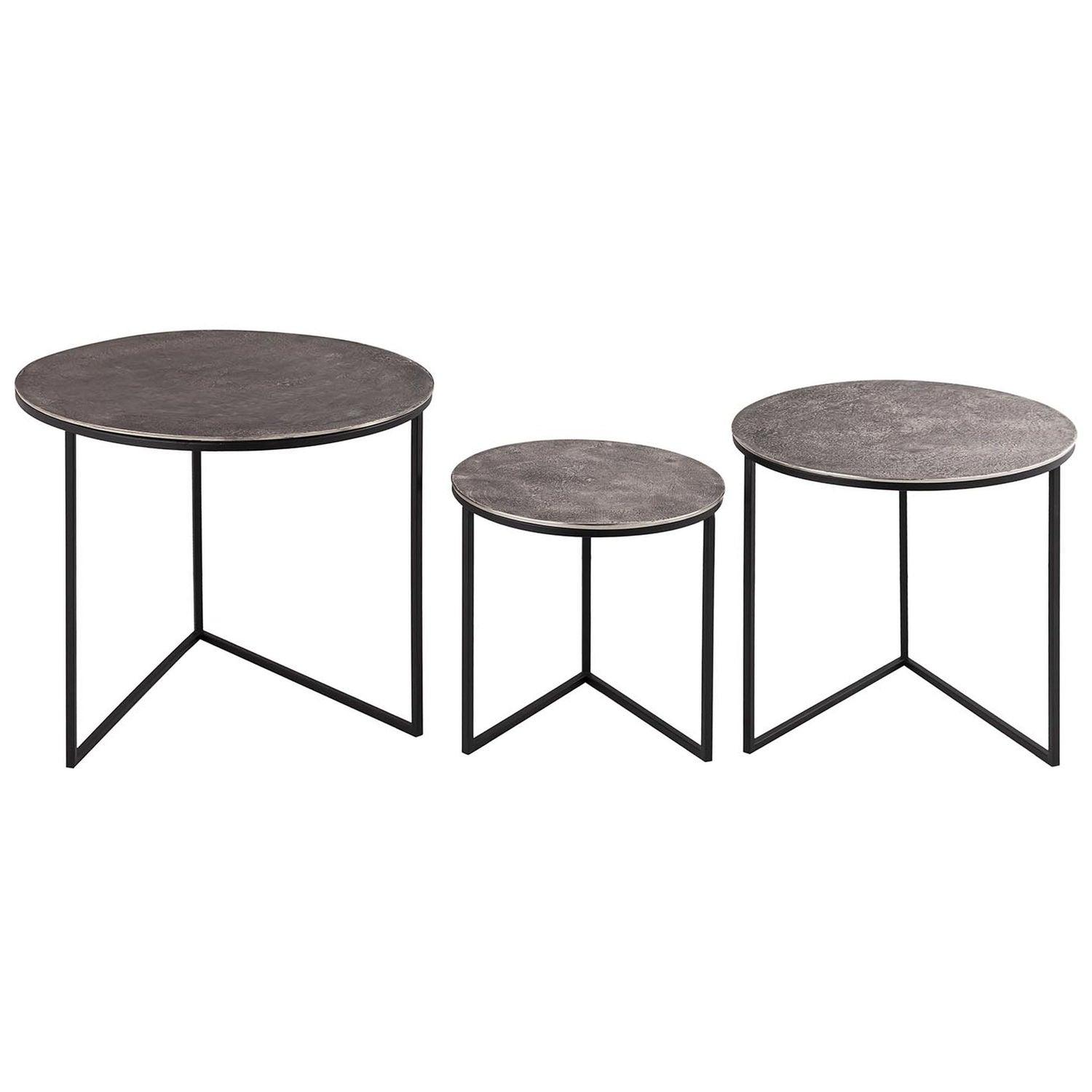 Farrah Collection Set of Three Round Tables - Eudemonia Home Goods