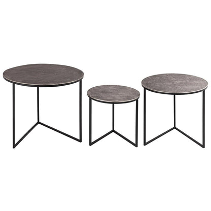 Farrah Collection Set of Three Round Tables - Eudemonia Home Goods
