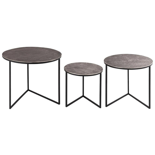 Farrah Collection Set of Three Round Tables - Eudemonia Home Goods