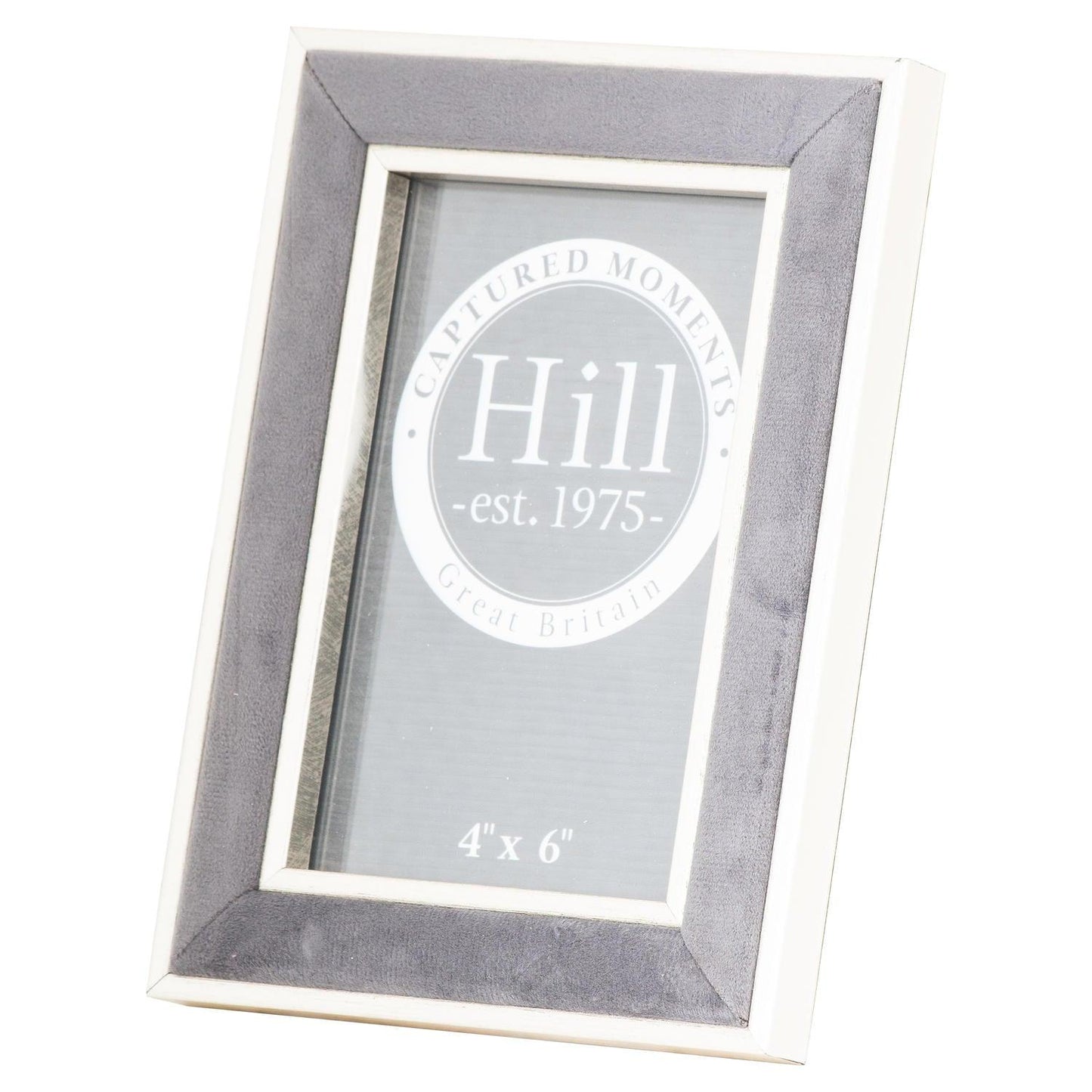 Silver Edged Grey Velvet 4X6 Photo Frame - Eudemonia Home Goods