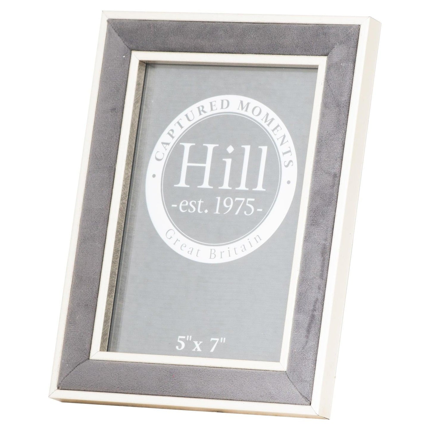 Silver Edged Grey Velvet 5X7 Photo Frame - Eudemonia Home Goods