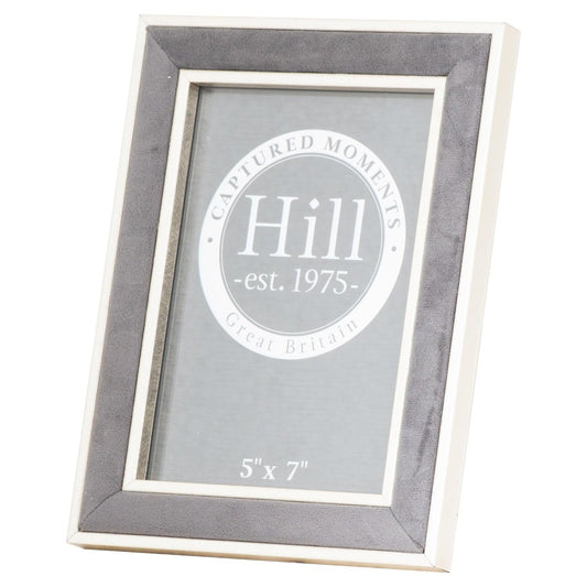 Silver Edged Grey Velvet 5X7 Photo Frame - Eudemonia Home Goods