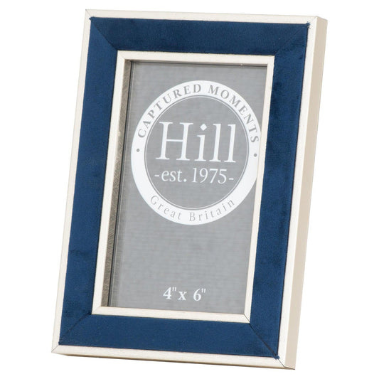 Silver Edged Navy Velvet 4X6 Photo Frame - Eudemonia Home Goods