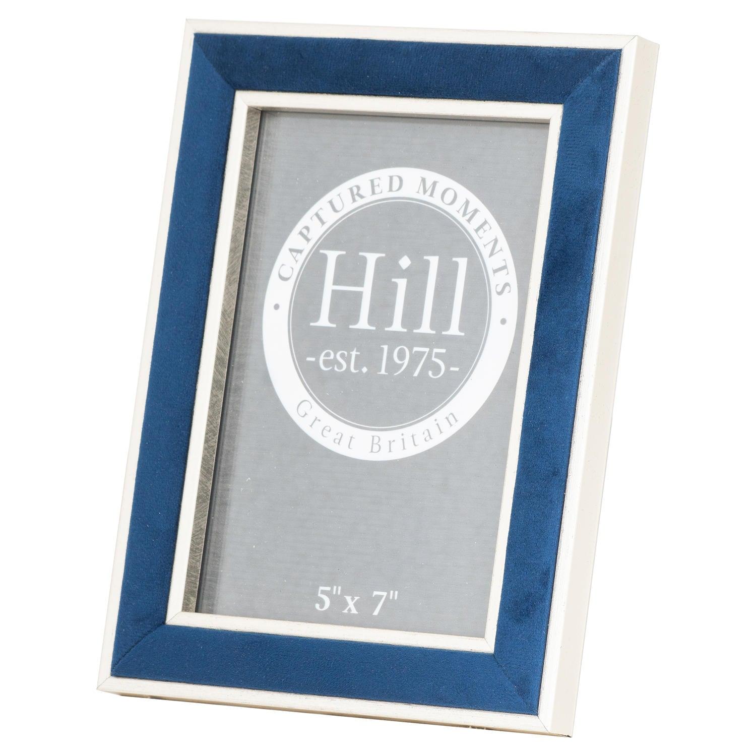 Silver Edged Navy Velvet 5X7 Photo Frame - Eudemonia Home Goods