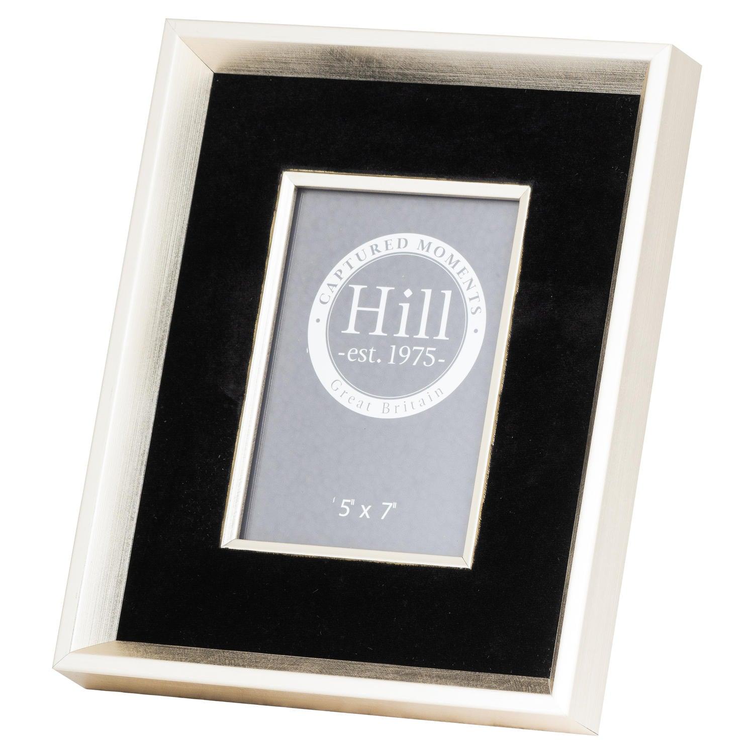 Antiqued Pewter Deep Framed Black Velvet 5X7 Photo Frame - Eudemonia Home Goods