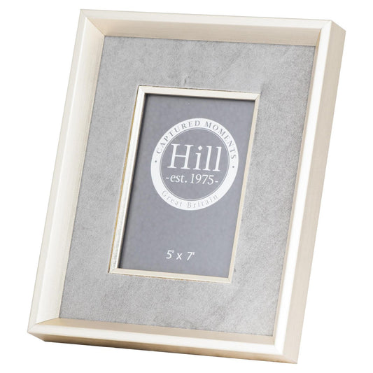 Antiqued Pewter Deep Framed Grey Velvet 5X7 Photo Frame - Eudemonia Home Goods