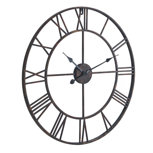 Bronze Skeleton Wall Clock - Eudemonia Home Goods