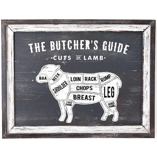 Butchers Cuts Lamb Wall Plaque - Eudemonia Home Goods