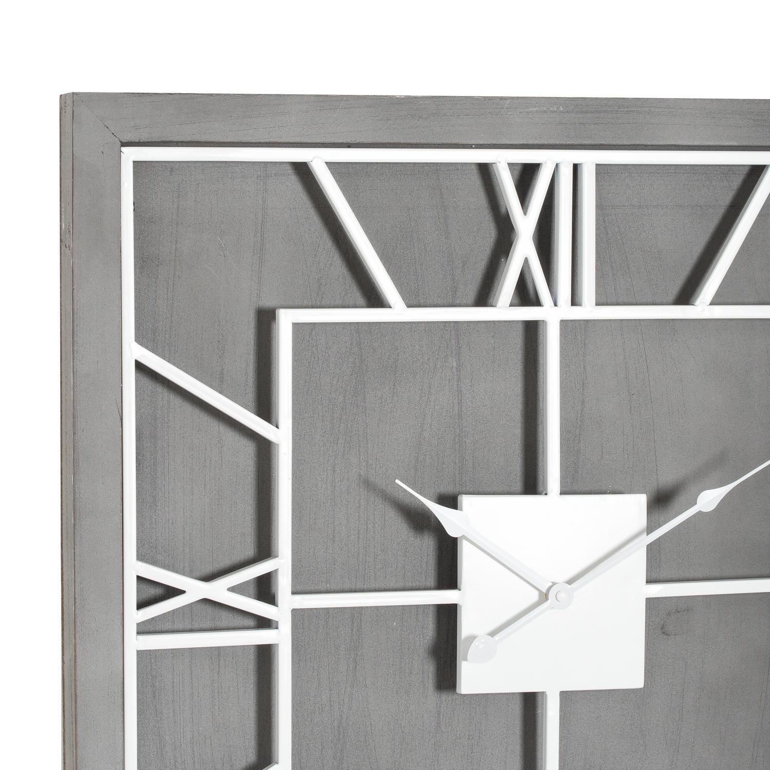 Williston Grey Square Wall Clock - Eudemonia Home Goods