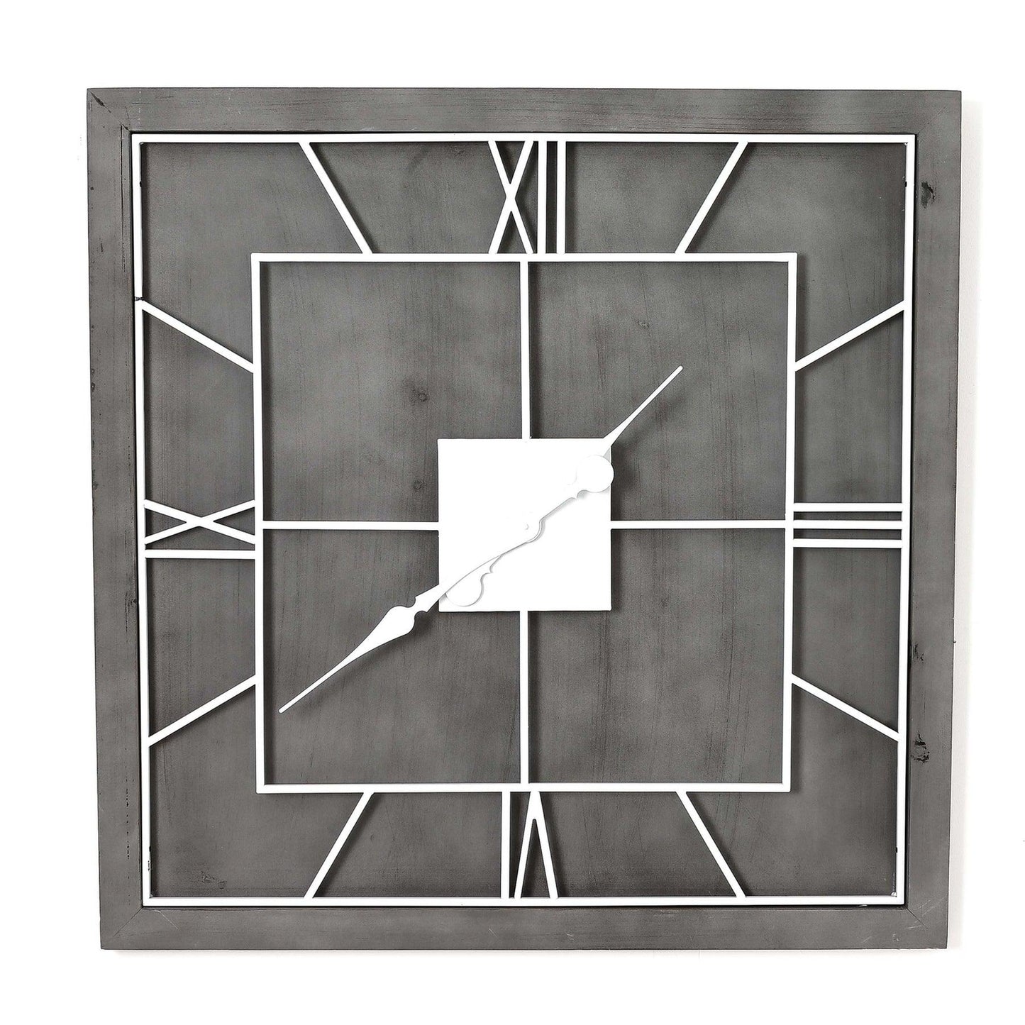 Williston Grey Square Wall Clock - Eudemonia Home Goods