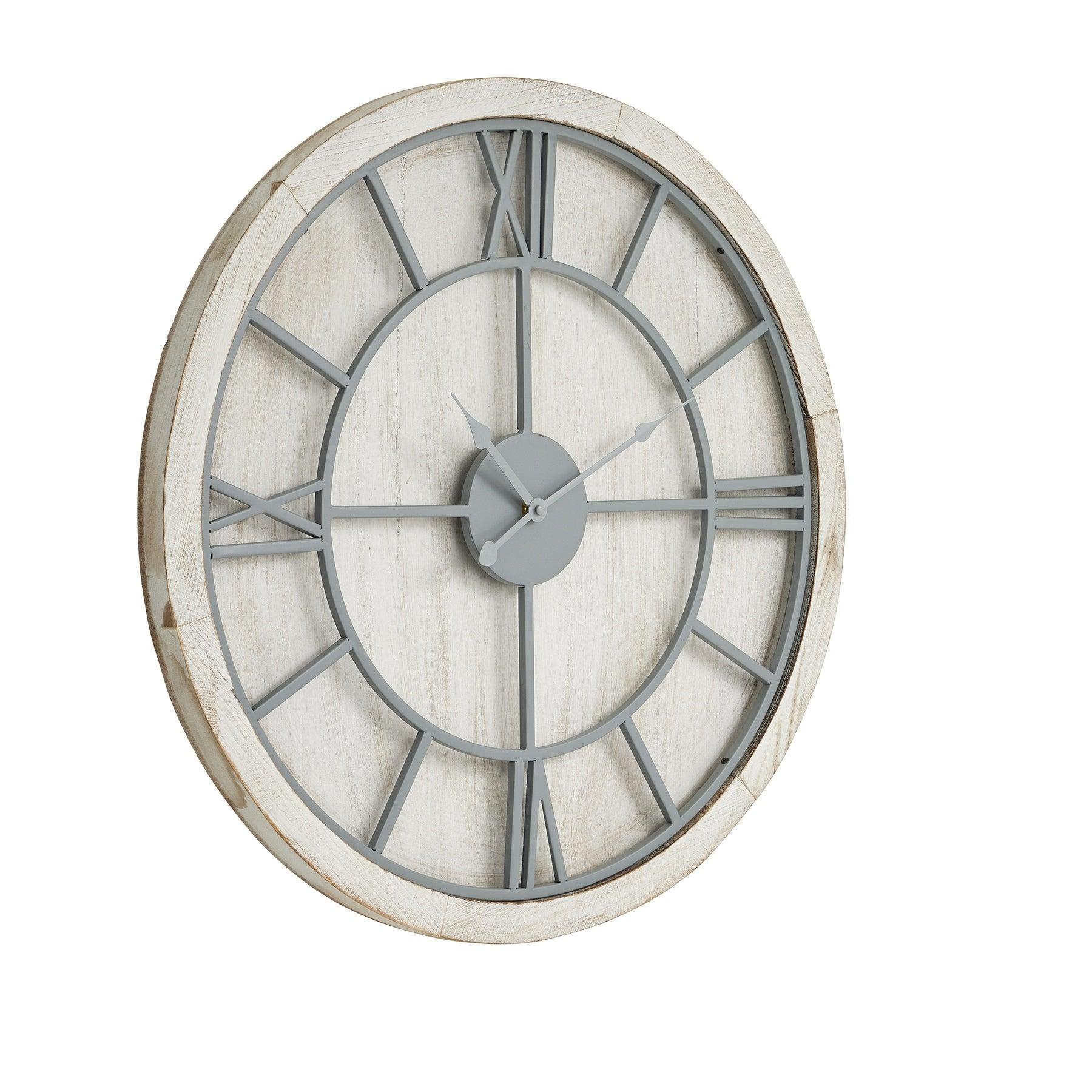 Williston White Wall Clock - Eudemonia Home Goods