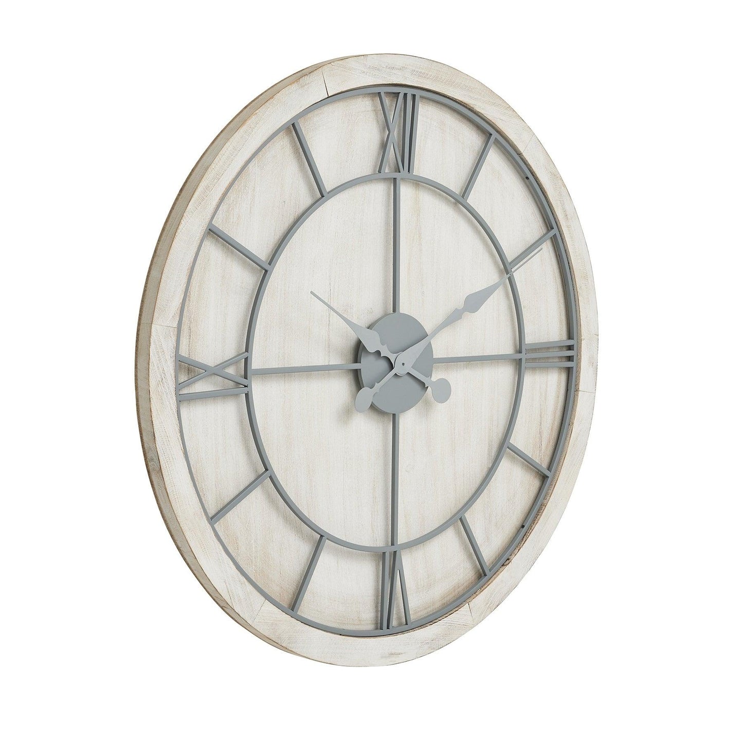 Williston White Large Wall Clock - Eudemonia Home Goods