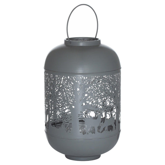 Medium Silver And Grey Glowray Dome Forest Lantern - Eudemonia Home Goods