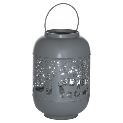 Large Silver And Grey Glowray Dome Forest Lantern - Eudemonia Home Goods