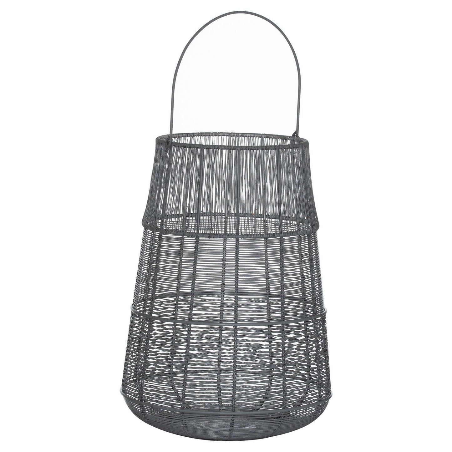 Large Wire Silver And Grey Glowray Conical Lantern - Eudemonia Home Goods