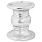 Silver Punch Faced Ceramic Large Candle Holder - Eudemonia Home Goods